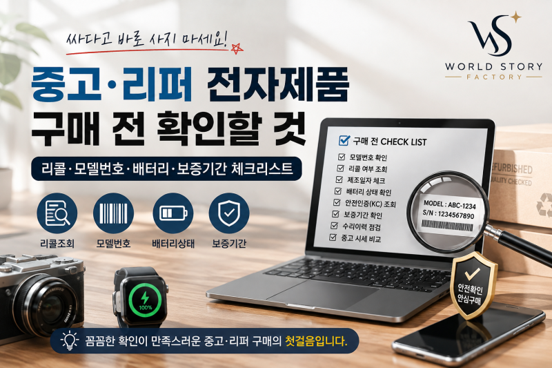 중고·리퍼 전자제품 구매 전 확인할 것｜리콜·모델번호·배터리·보증기간 체크리스트
