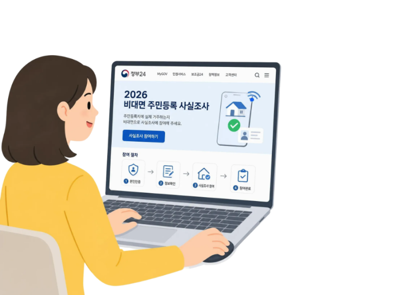 2026 비대면 주민등록 사실조사 기간 방법 및 정부24 GPS 오류 해결법 (과태료 총정리)