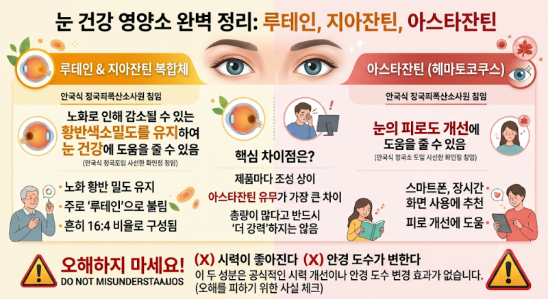 루테인 지아잔틴 고르는법, 164와 아스타잔틴 차이