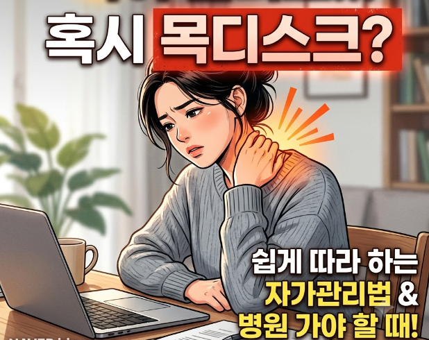 [목결림/일자목] 목이 결리고 목디스크 같은 느낌이 들 때? 원인과 응급 자가관리법