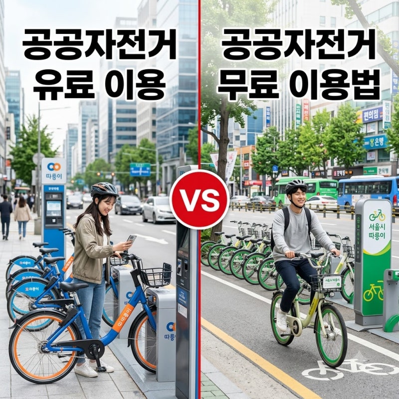 무료 자전거 대여 나만 모르고 돈 냈었네요