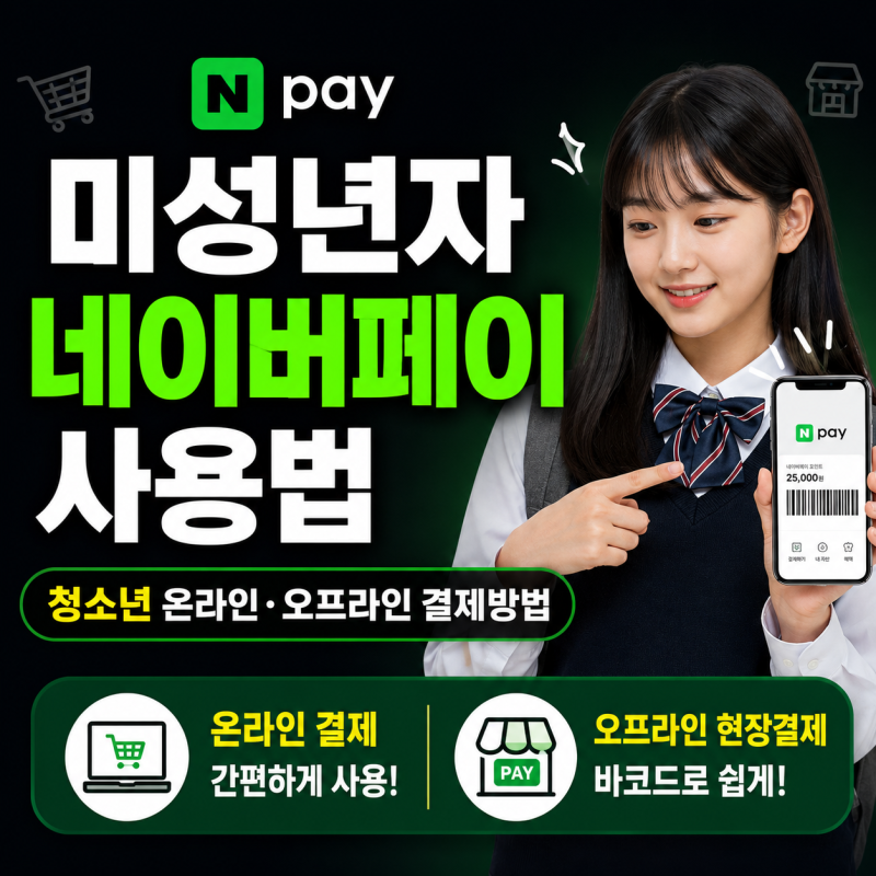 미성년자 네이버페이 사용법｜청소년 온라인·오프라인 결제방법