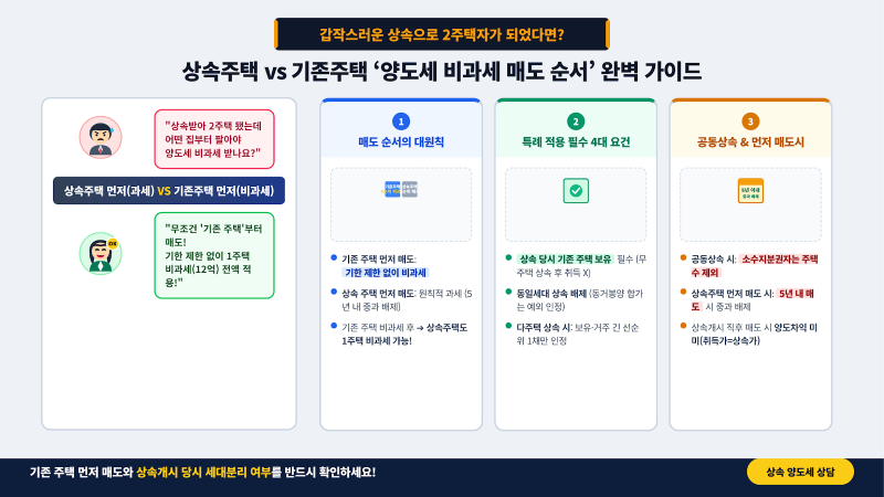 [양도소득세] 상속주택 vs 기존주택, 무엇부터 팔아야 할까? (양도세 비과세 완벽 가이드)