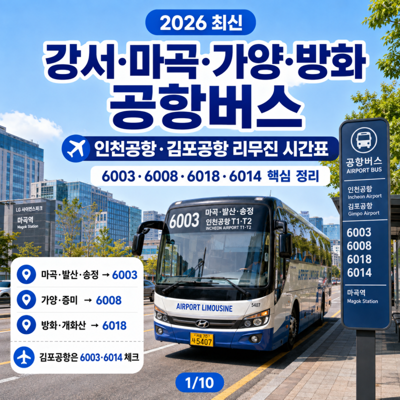 강서·마곡·가양·방화 공항버스｜인천공항·김포공항 리무진 시간표