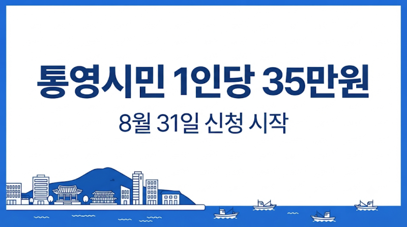 통영시민 1인당 35만원, 내일부터 신청｜요일제·사용처·기한 총정리 (2026년 8월 30일 기준)