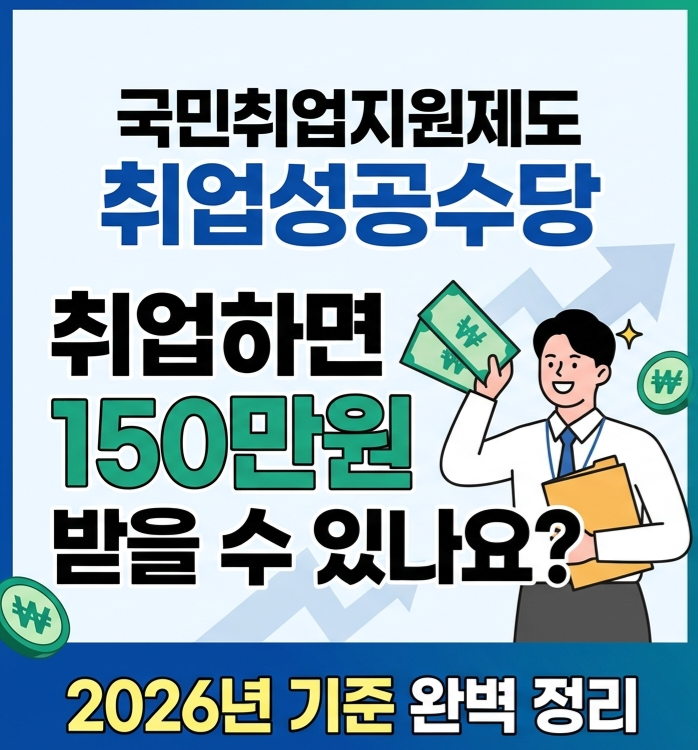 국민취업지원제도 취업성공수당, 취업하면 150만원 받을 수 있나요