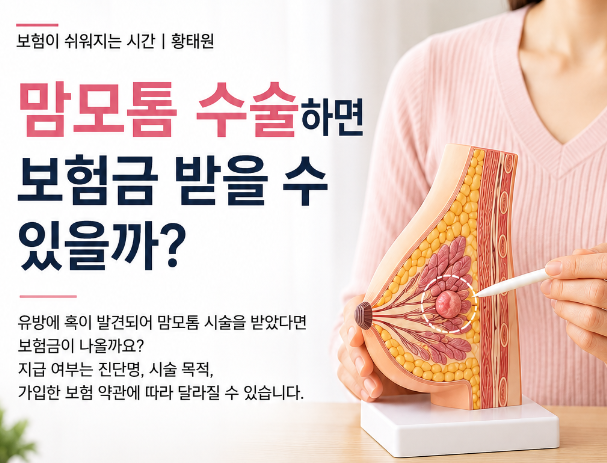 맘모톰 수술하면 보험금 받을 수 있을까?