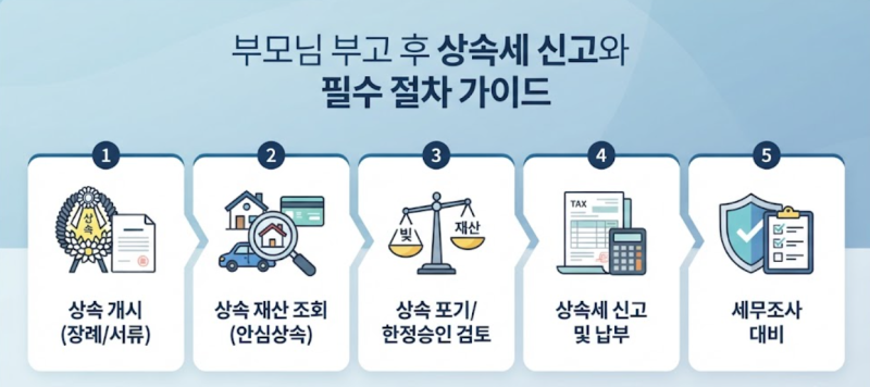 부모님 사망 후 상속세 신고와 필수 절차 가이드 (성수동 컴택스세무회계 송진형 세무사)