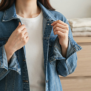 여자청자켓코디 워싱이랑 핏만 맞춰도 분위기가 확 달라져요