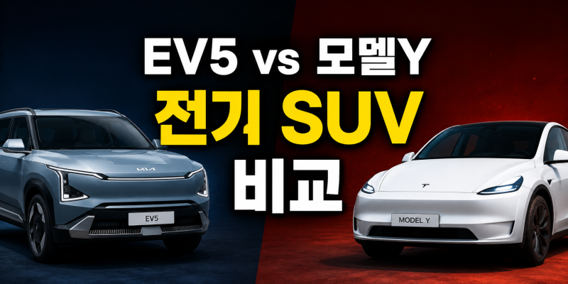 테슬라 모델Y vs 기아 EV5 비교 가격 주행거리 배터리 크기 제원 총정리