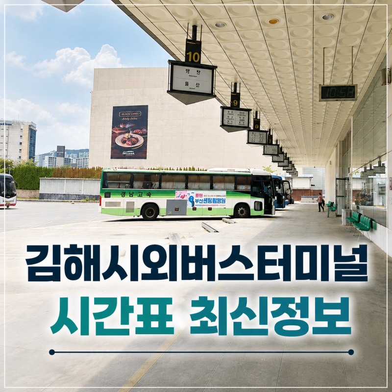 김해시외버스터미널 시간표 동래 해운대 직행 버스 + 주차정보 / 26년 8월 최신 시간표 정리