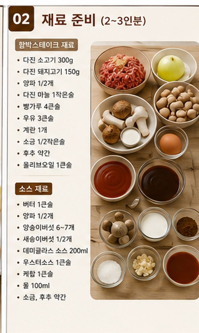 버섯함박스테이크 레시피 만드는 법｜육즙 가득 촉촉한 함박과 진한 버섯소스