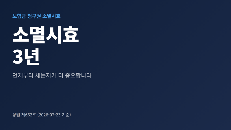 보험금 청구권 소멸시효 3년｜언제부터 세는지 정리