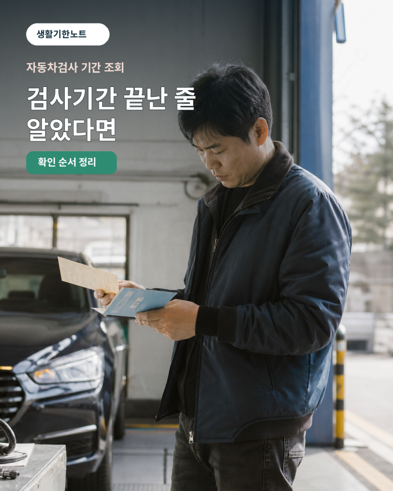자동차검사 기간 조회, 안내가 늦었다면? 과태료 전 유효기간 확인