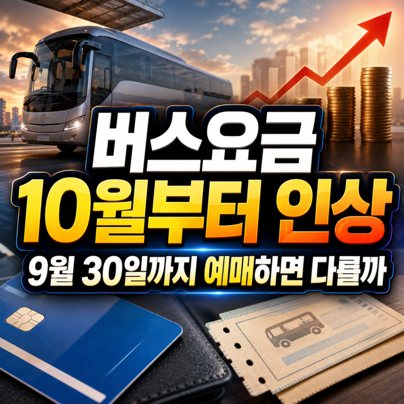 시외·고속버스 10월 1일 9% 인상, 9월 30일 예매 시 요금 적용 기준