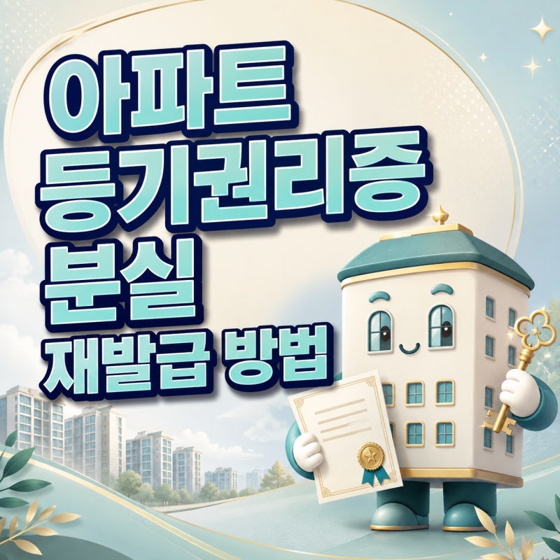 아파트 등기권리증 분실 재발급 방법 간편 정리