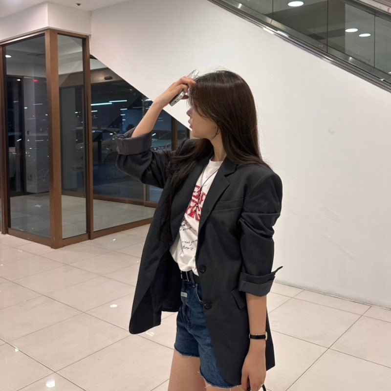 스파오 26년 추석세일 추천템 코디가 쉬운 여성 오버핏 블레이저 자켓