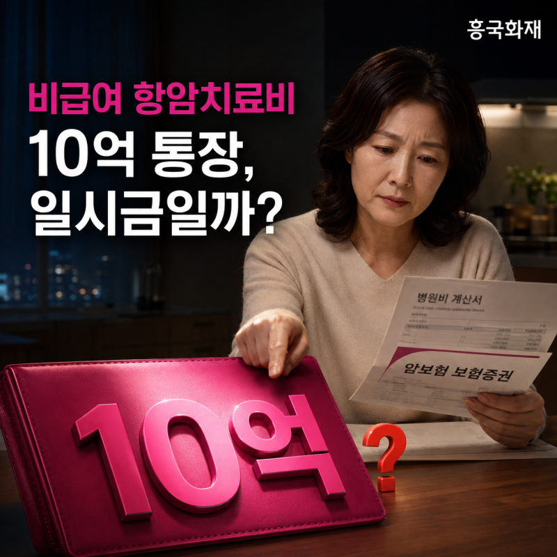 비급여 항암치료비 10억통장 - 흥국화재 플래티넘 건강 리셋 월렛Ⅱ 지금 확인