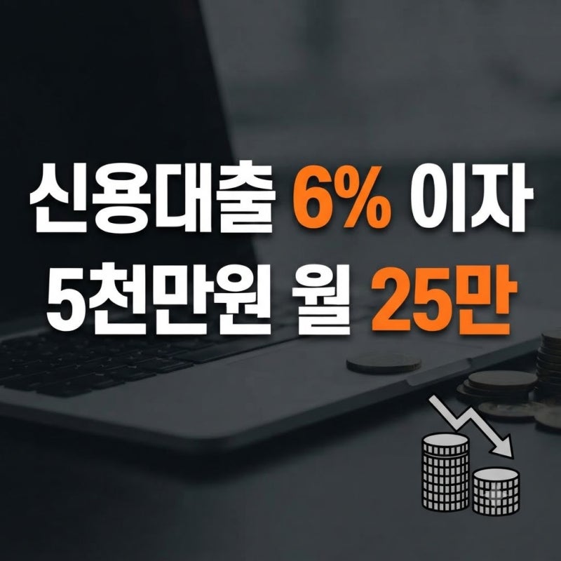 신용대출 금리 6%면 이자 얼마? 5천만원·1억 월이자 계산(+마이너스통장·갈아타기)