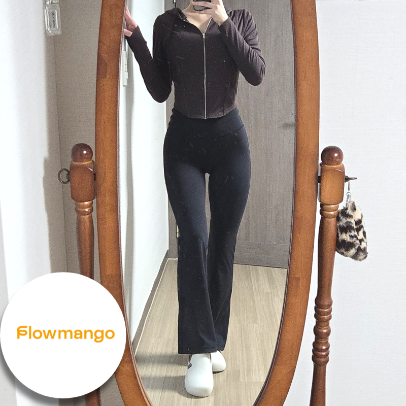 플로우망고 부츠컷레깅스 Y존 부각 없는 하체 커버 데일리 요가팬츠 후기