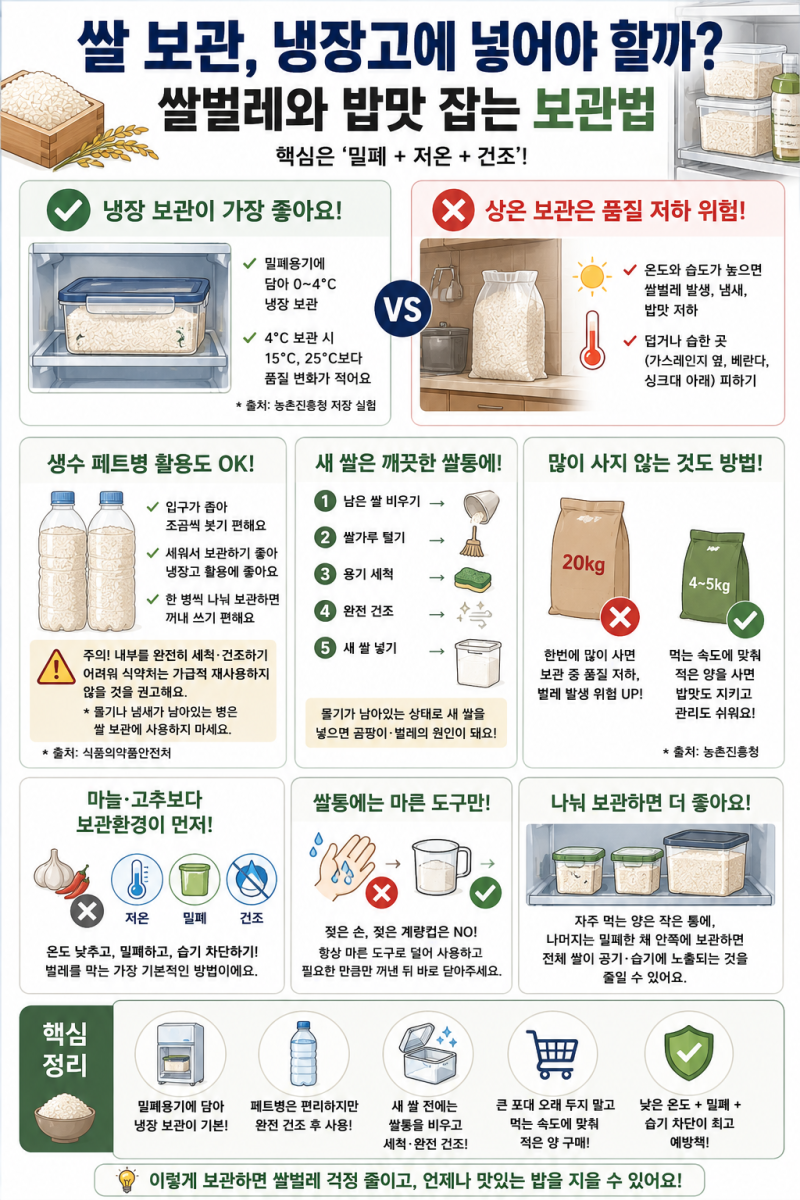 쌀 보관법, 냉장고에 넣어야 할까? 쌀벌레와 밥맛 잡는 현실적인 방법