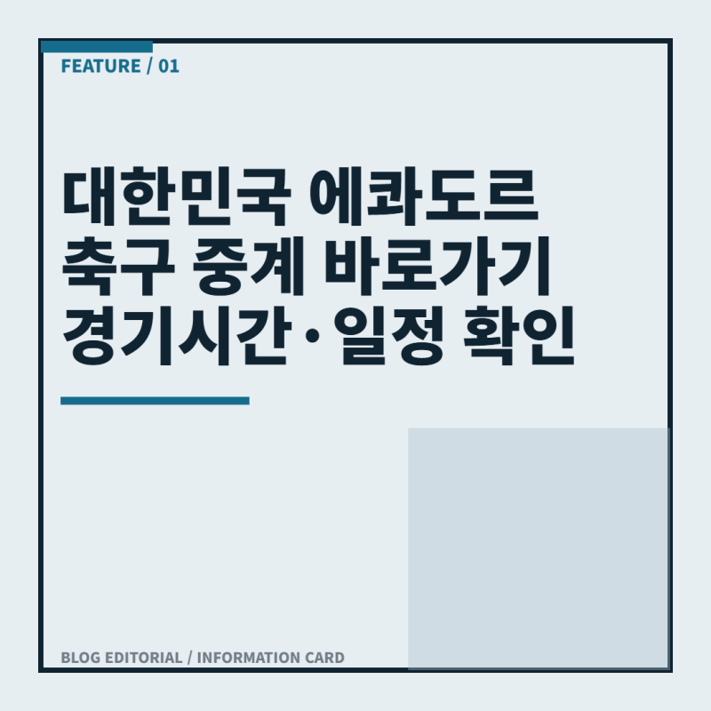 대한민국 에콰도르 축구 중계 바로가기 경기시간·일정 확인
