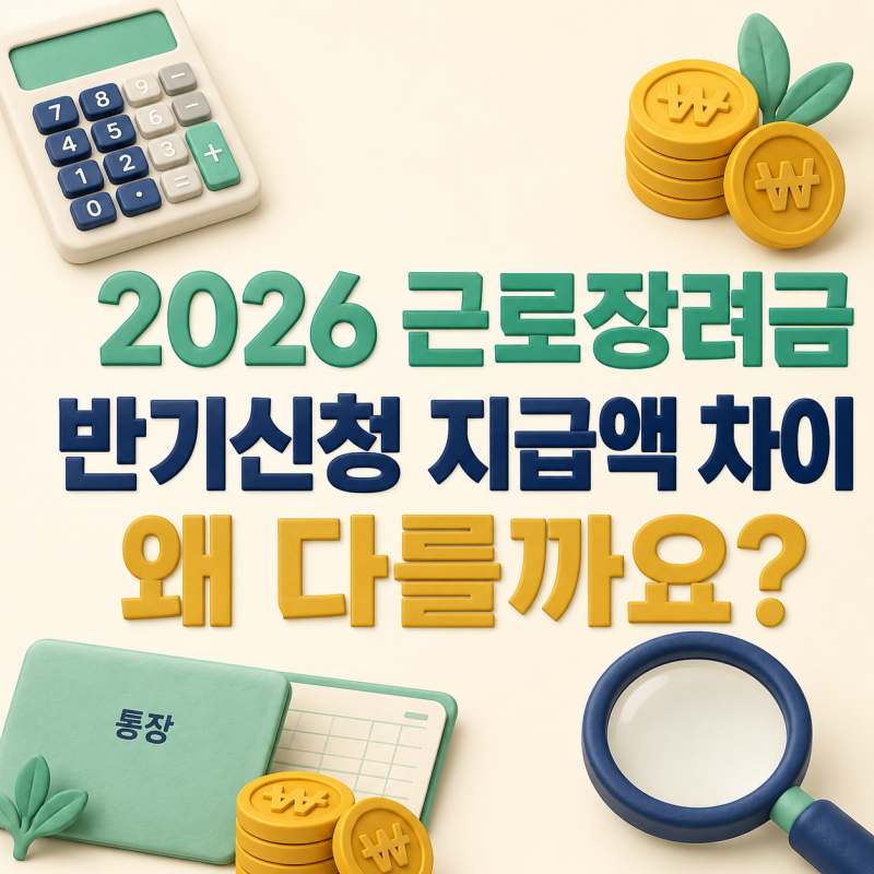 2026 근로장려금 반기신청 지급액 차이, 상반기 35%와 하반기 정산 총정리