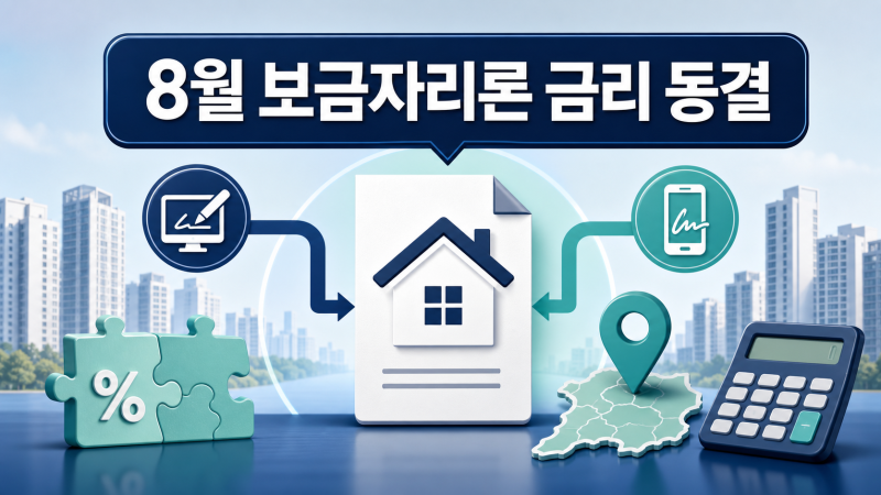 2026년 8월 보금자리론 금리 동결, 내 적용금리는 왜 달라질까