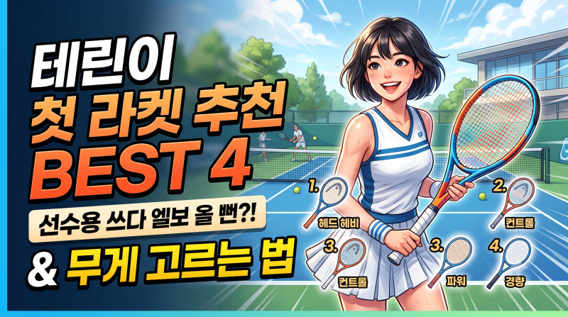 선수 라켓 샀다가 엘보 올 뻔? 테린이 첫 라켓 추천 BEST 4 & 무게 고르는 법
