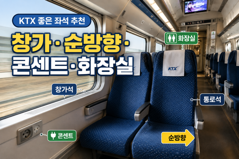 KTX 좋은 좌석 추천｜순방향·창가·콘센트·화장실 자리 고르는 법