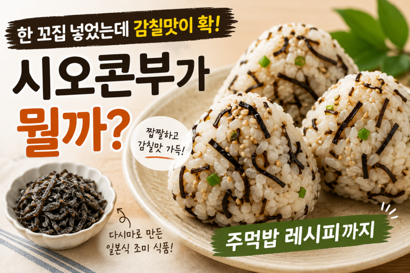 한 꼬집 넣었는데 감칠맛이 확? 시오콘부가 뭘까? 주먹밥 레시피까지