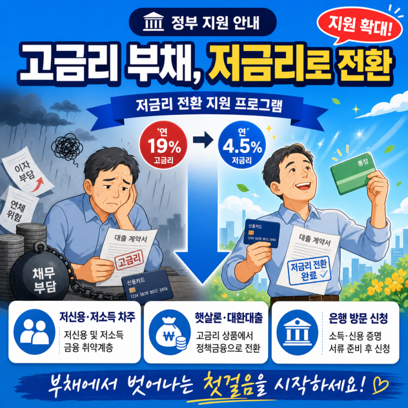 고금리 부채 취약차주 지원 확대, 햇살론·새출발기금 신청법 한눈에