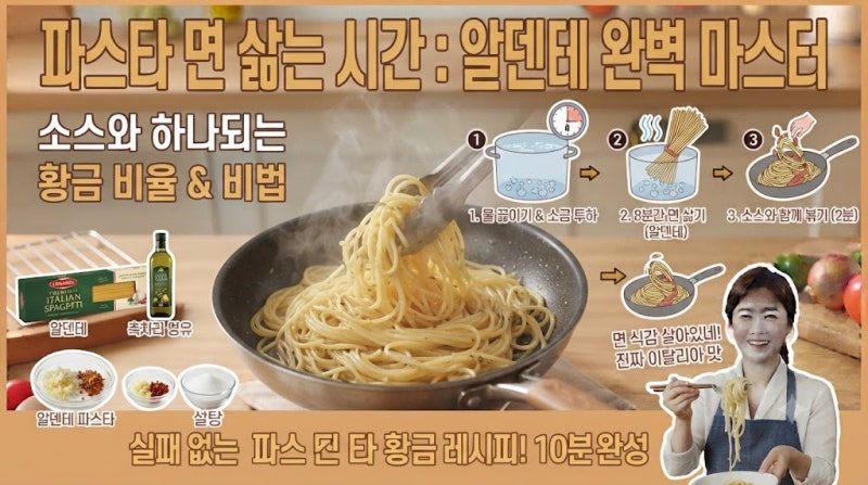 파스타 면 삶는 시간、 알덴테 완벽 마스터