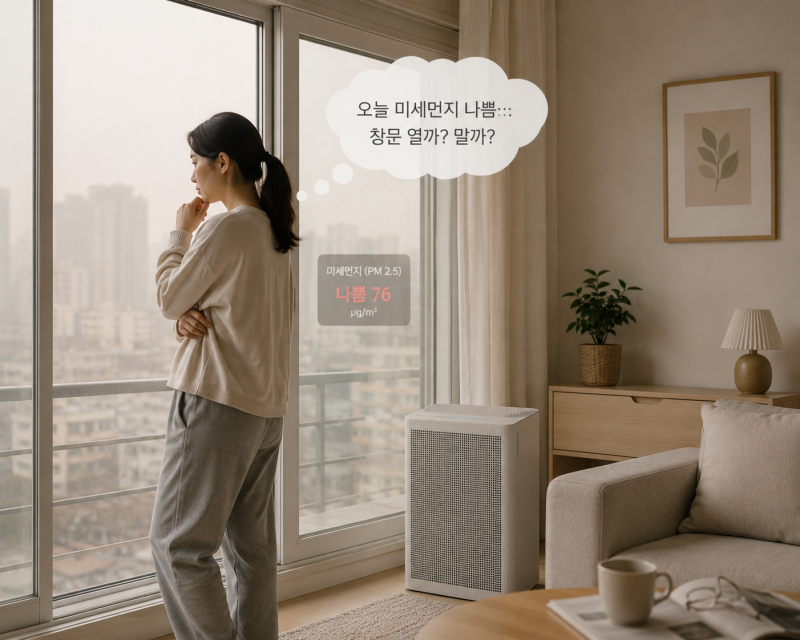 삼성 공기청정기 블루스카이 3100, 창문 앞에서 고민이 시작됐다