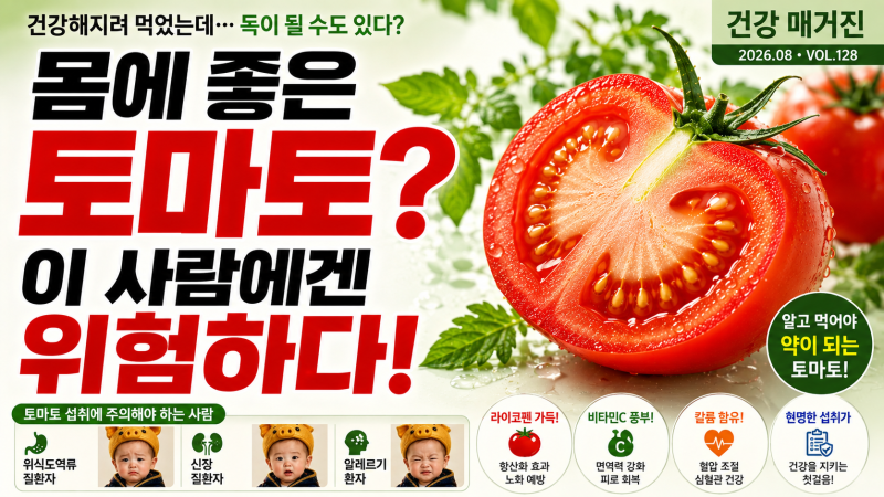 토마토 부작용 주의! 위식도역류·신장질환·씨앗 알레르기 환자가 위험한 이유