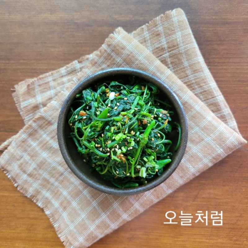 들기름 고춧잎 무침 레시피 고춧잎나물 무침 만들기 고춧잎 요리
