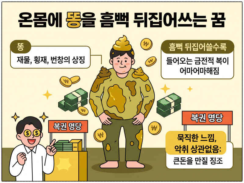 똥 뒤집어쓰고 로또 1등 당첨된 꿈풀이