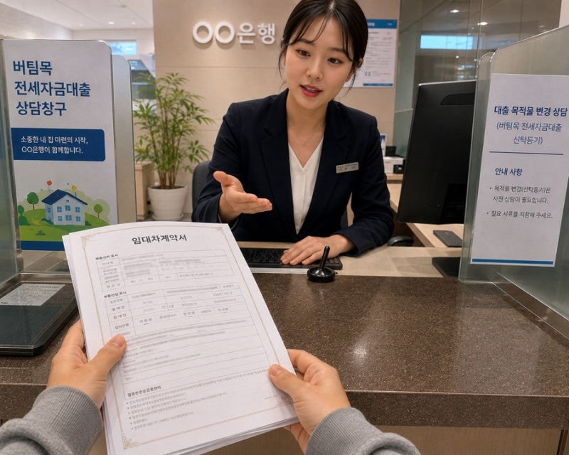 버팀목 전세 자금 대출 목적물 변경 신탁 등기 필요 서류 준비