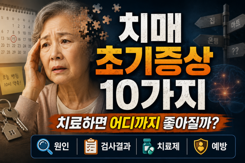 치매 초기증상 10가지 원인과 전조증상 검사 결과 치료제 예방까지
