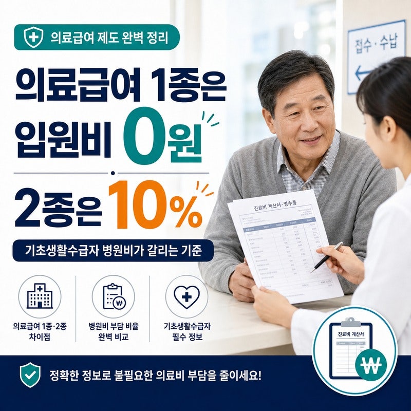 의료급여 1종은 입원비 0원, 2종은 10%｜기초생활수급자 병원비가 갈리는 기준