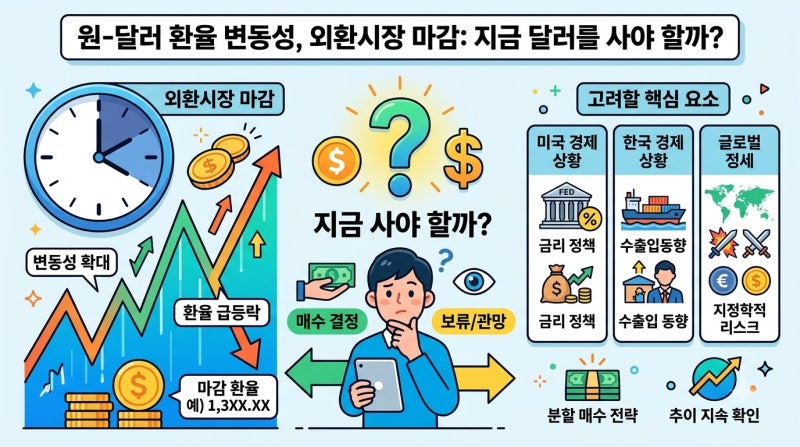 원달러 환율 변동성 외환시장 마감 지금 달러 사야 할까?