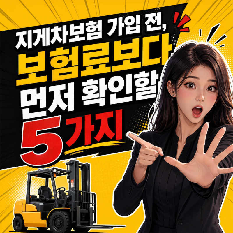 지게차보험 가입 전, 보험료보다 먼저 확인할 5가지
