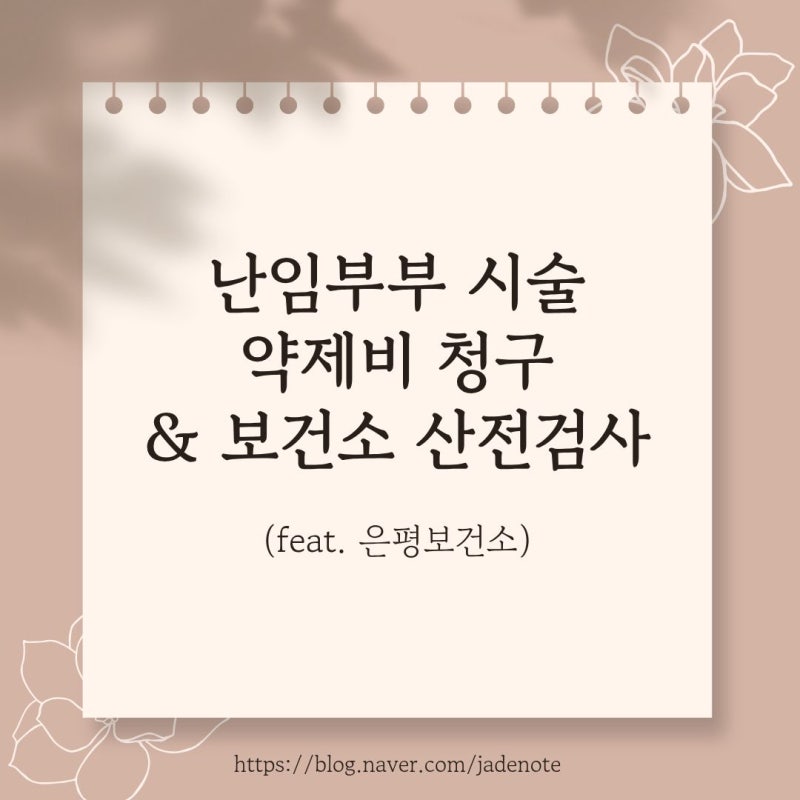 난임부부 시술 약제비 청구하는 방법 | 보건소 산전 검사 (feat. 은평보건소)