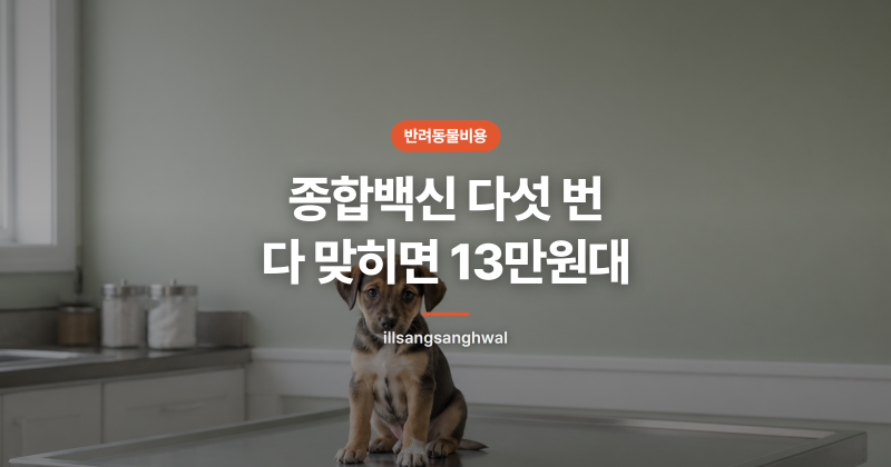 강아지 종합백신 5차까지 다 맞히면 얼마 / 1회 평균 26,337원, 5회 131,685원, 광견병 24,803원, 병....