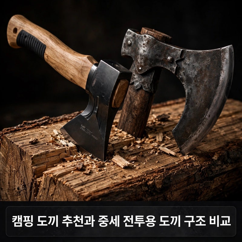 캠핑 도끼 추천 | 중세 전투용 도끼(Battle Axe)와 현대 손도끼 성능 비교
