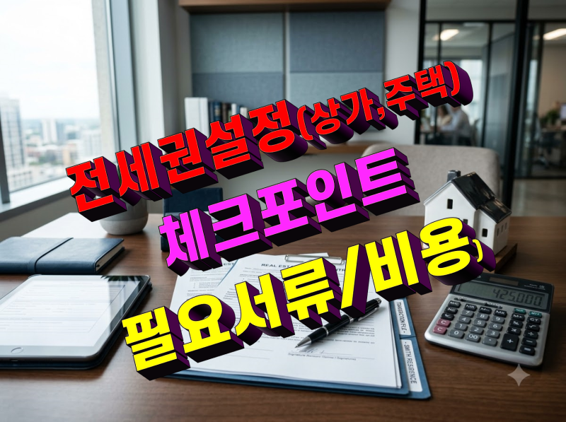 주택 및 상가 전세권 설정 방법부터 필요 서류, 비용까지 완벽 가이드