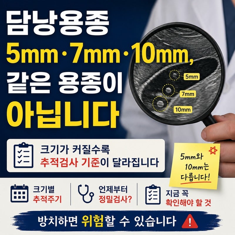 담낭용종 5mm·7mm·10mm, 같은 용종이 아닙니다｜추적검사가 달라지는 기준