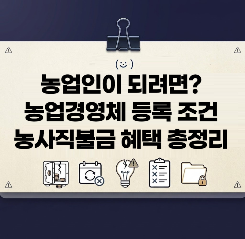 농업경영체 등록 조건 신청 방법 농사직불금 혜택 총정리