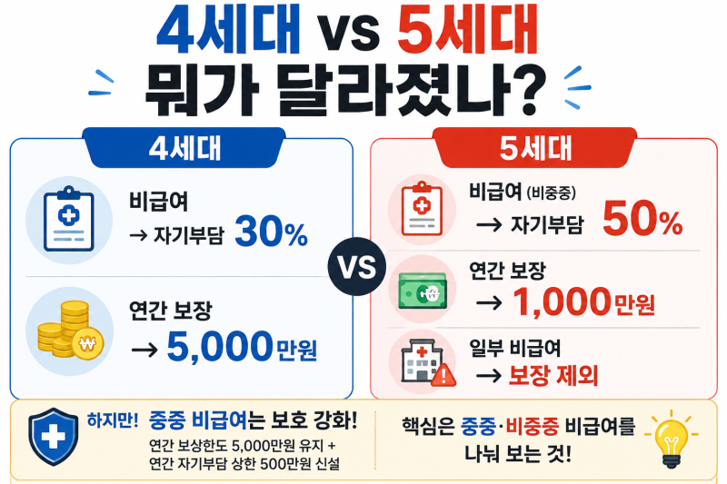 5세대 실손보험, 1~4세대와 뭐가 다를까? 세대별 차이 총정리