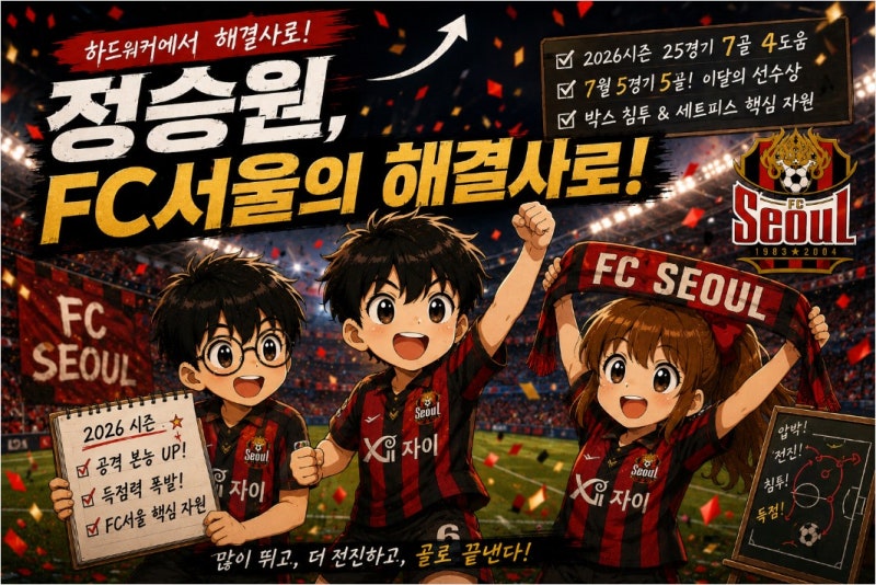 FC서울 정승원 2026 분석｜2골에서 7골, 득점하는 미드필더가 된 이유